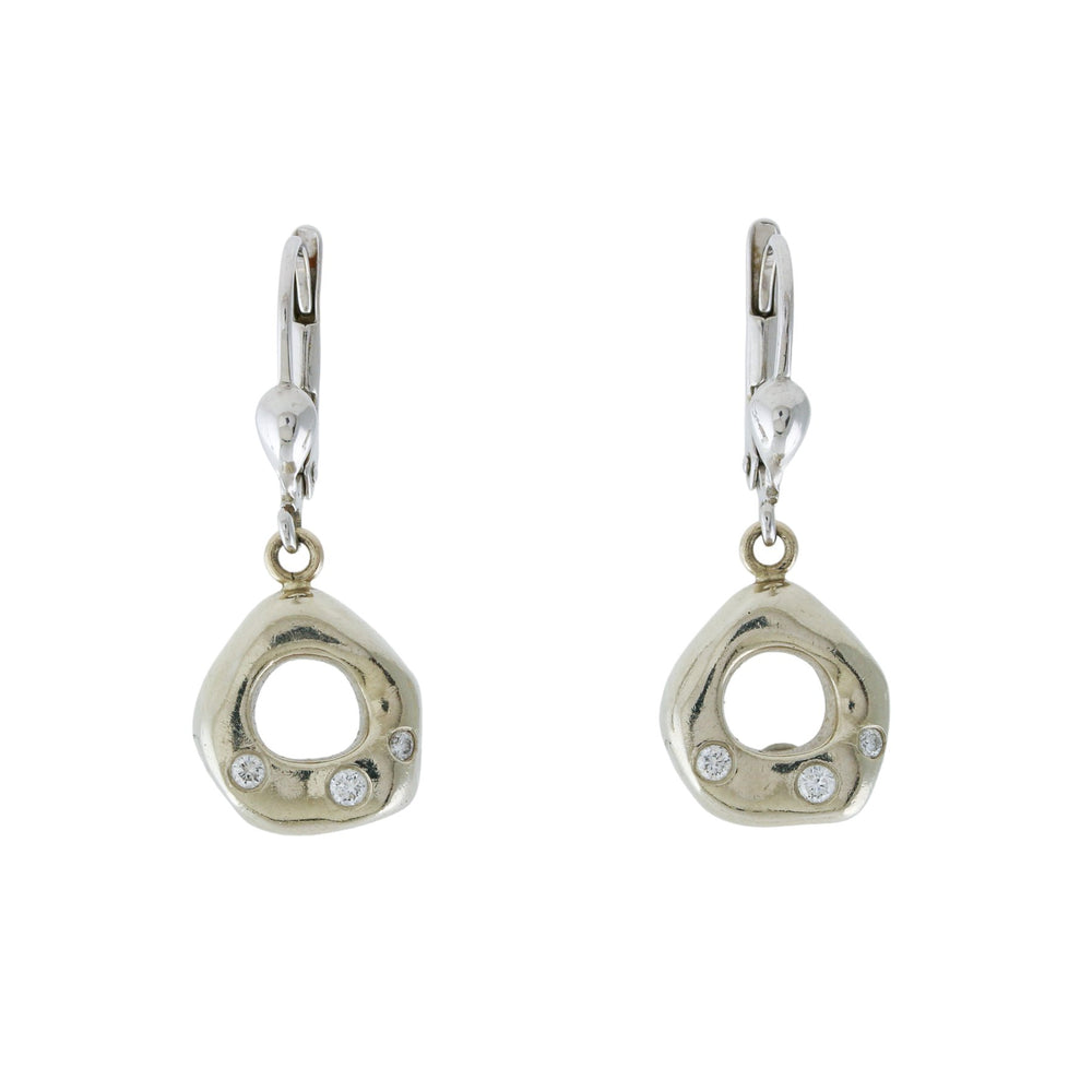 14k White Gold x Diamond Dangle Earrings - Kingdom Jewelry