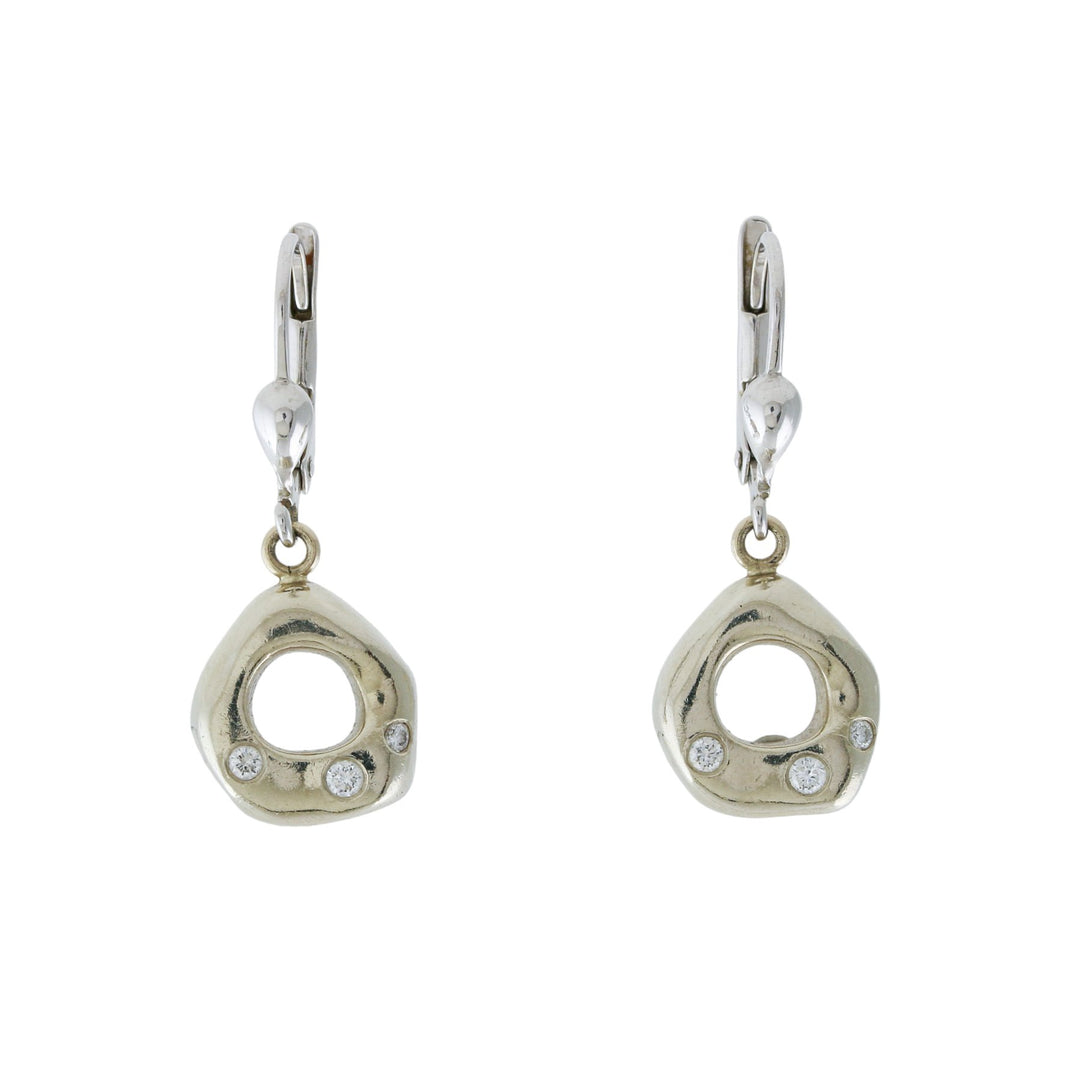 14k White Gold x Diamond Dangle Earrings - Kingdom Jewelry