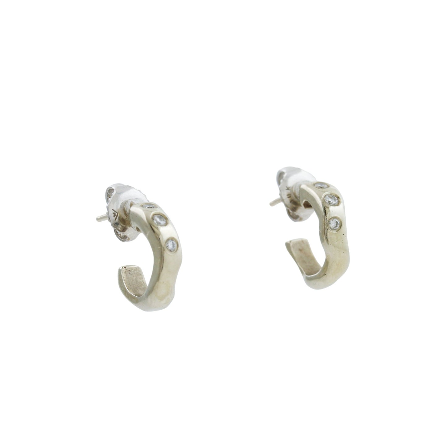 14K White Gold x Diamond Stud Earrings - Kingdom Jewelry