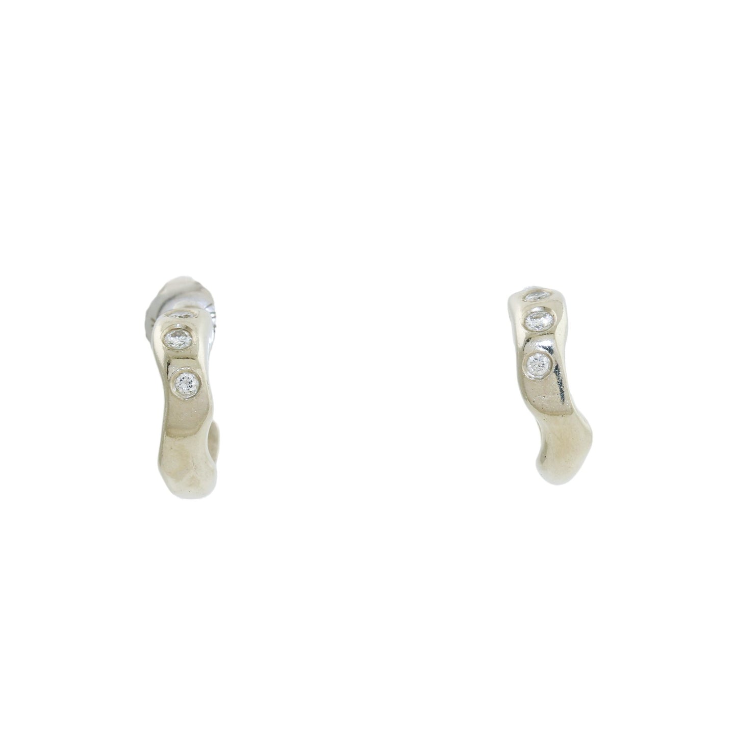 14K White Gold x Diamond Stud Earrings - Kingdom Jewelry