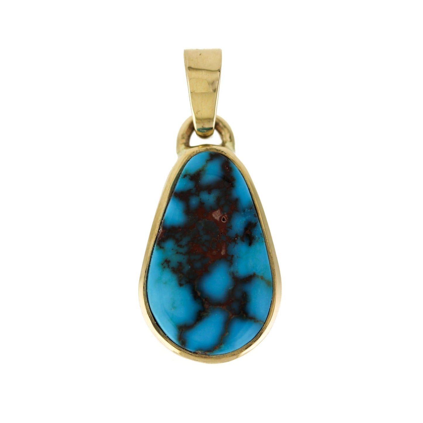 14K x Egyptian Turquoise Pear Pendant - Kingdom Jewelry