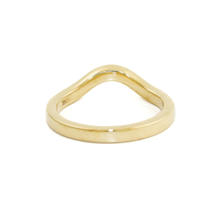 14K x Pave Teal Sapphire Curved Band - Kingdom Jewelry