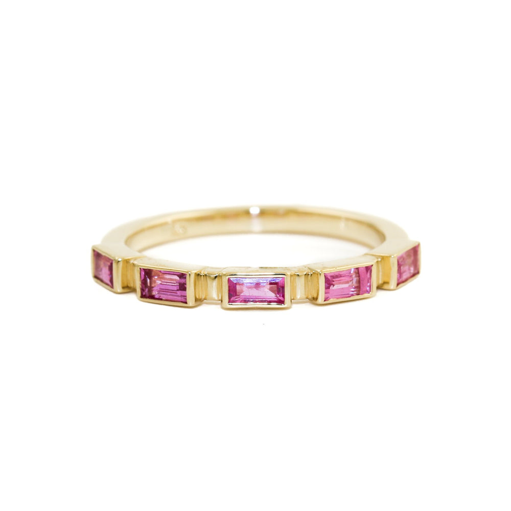 
                      
                        14K x Pink Sapphire Baguette-Cut Channel Band - Kingdom Jewelry
                      
                    