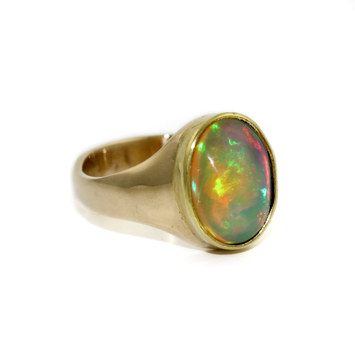 18k Ethiopian Oval Opal Ring - Kingdom Jewelry
