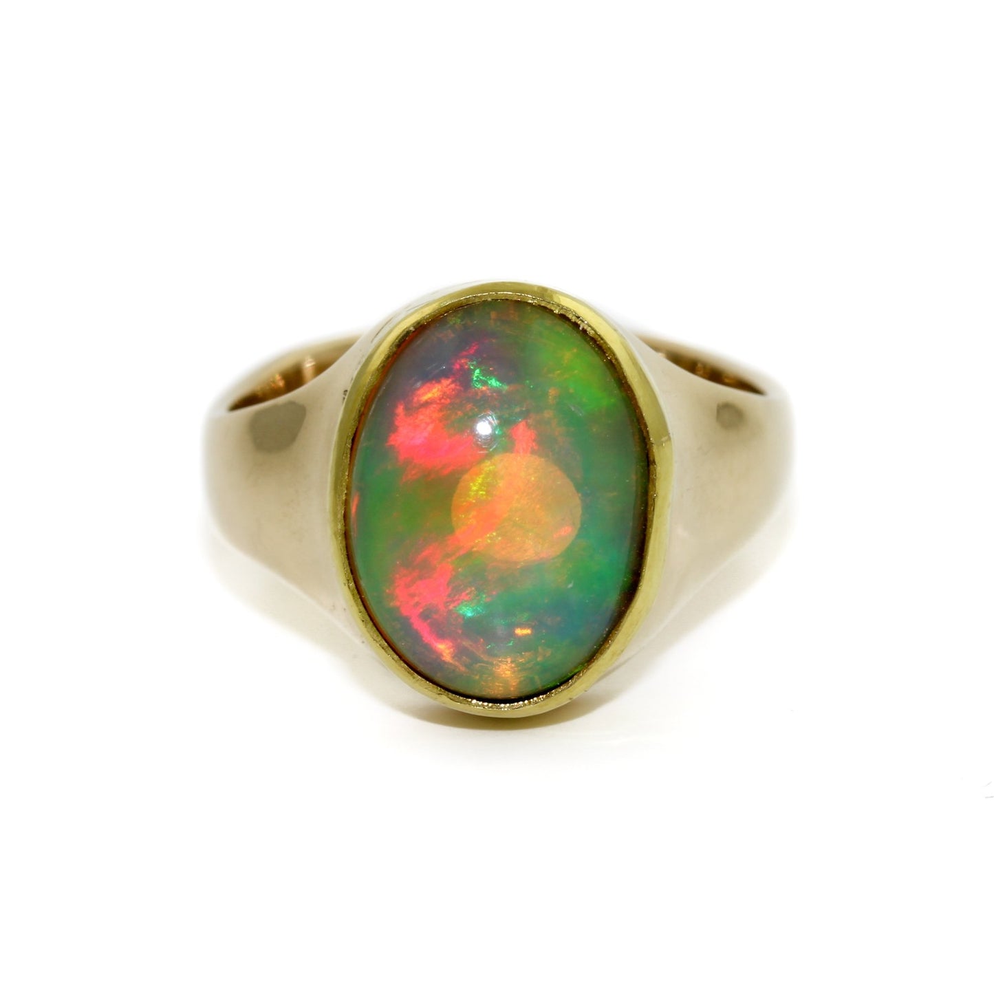 18k Ethiopian Oval Opal Ring - Kingdom Jewelry