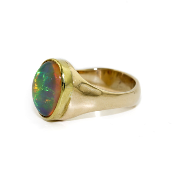 18k Ethiopian Oval Opal Ring - Kingdom Jewelry