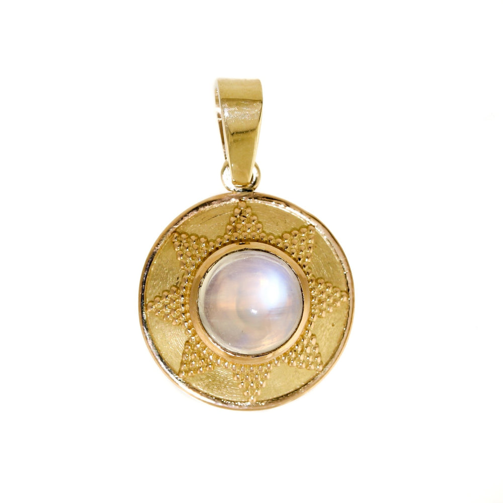 18K Gold Moonstone Pendant - Kingdom Jewelry