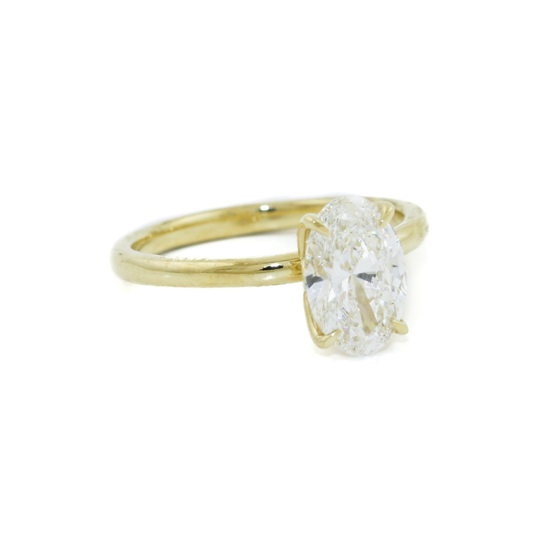 18K Gold Oval Lab Diamond Ring - Kingdom Jewelry