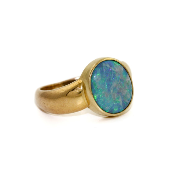 18K Gold Vintage Ring x Australian Opal - Kingdom Jewelry