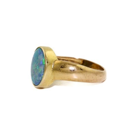 18K Gold Vintage Ring x Australian Opal - Kingdom Jewelry