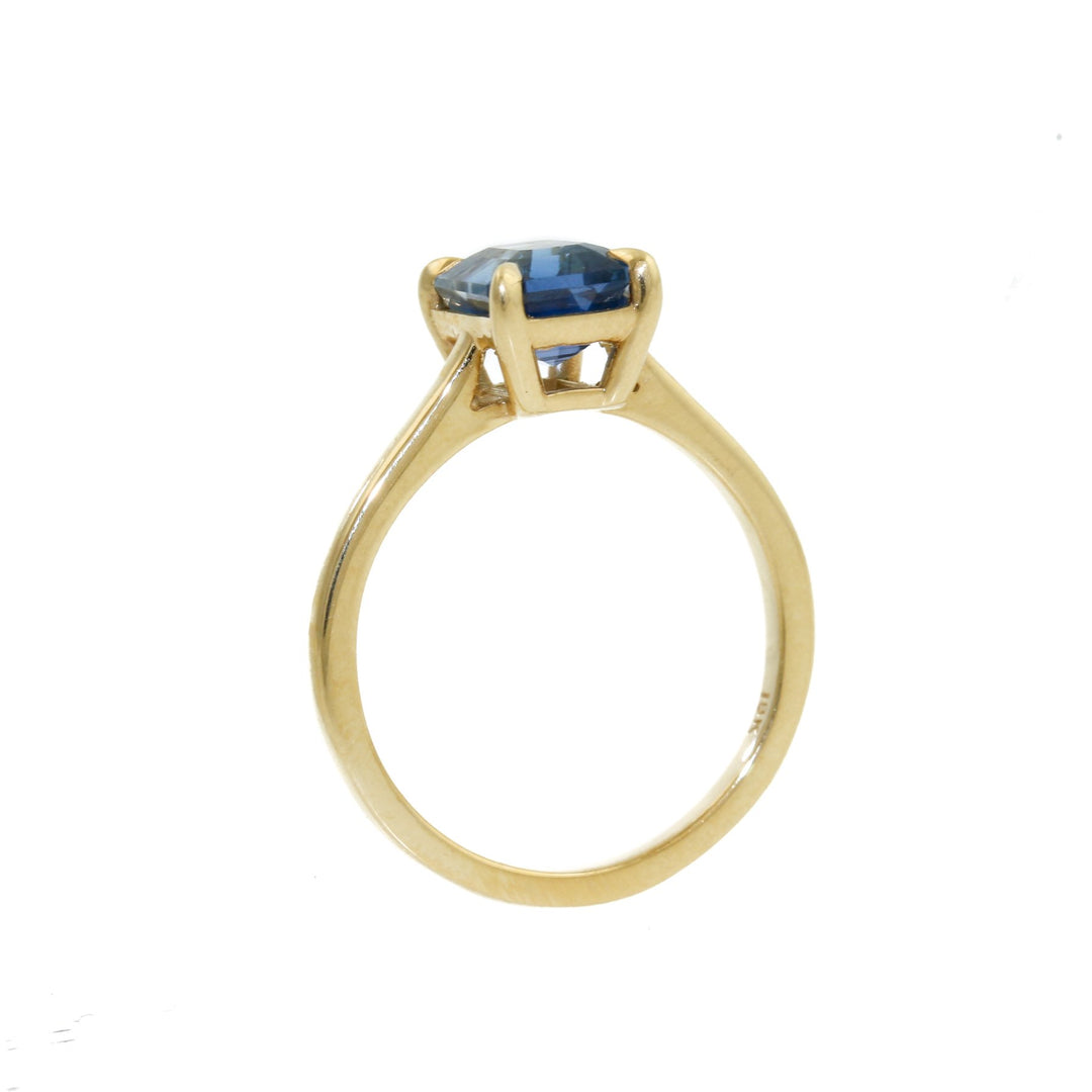 18k Gold x Blue Sri Lanka Sapphire Solitaire - Kingdom Jewelry