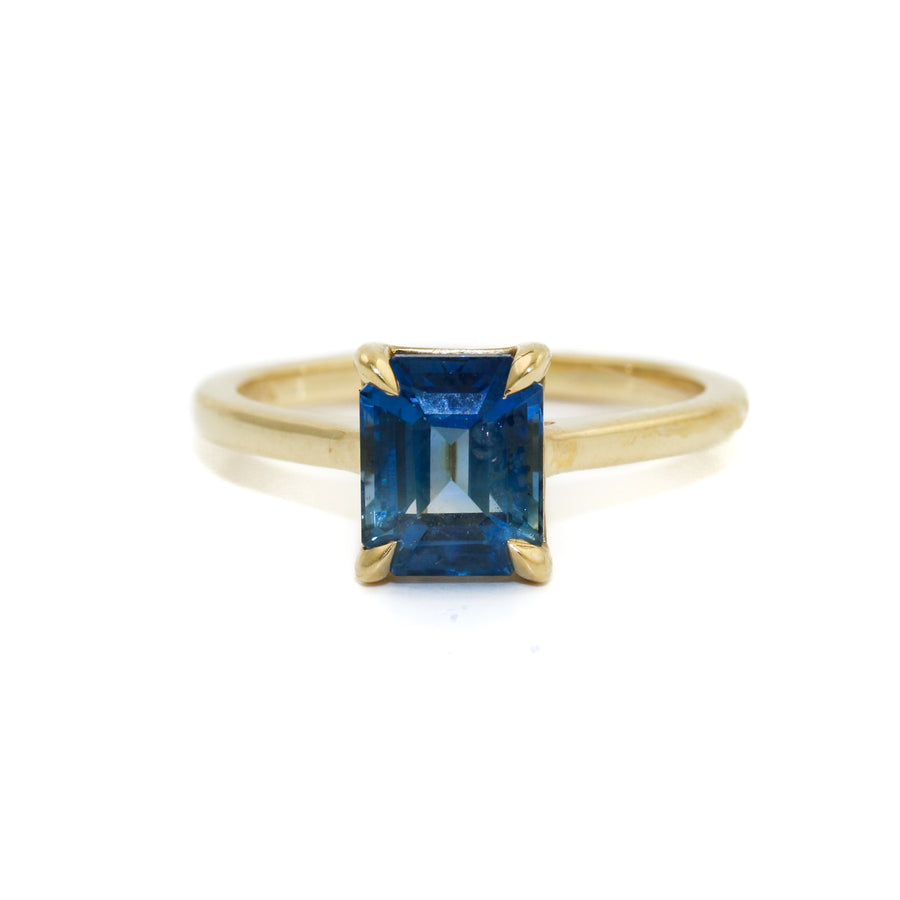 18k Gold x Blue Sri Lanka Sapphire Solitaire - Kingdom Jewelry