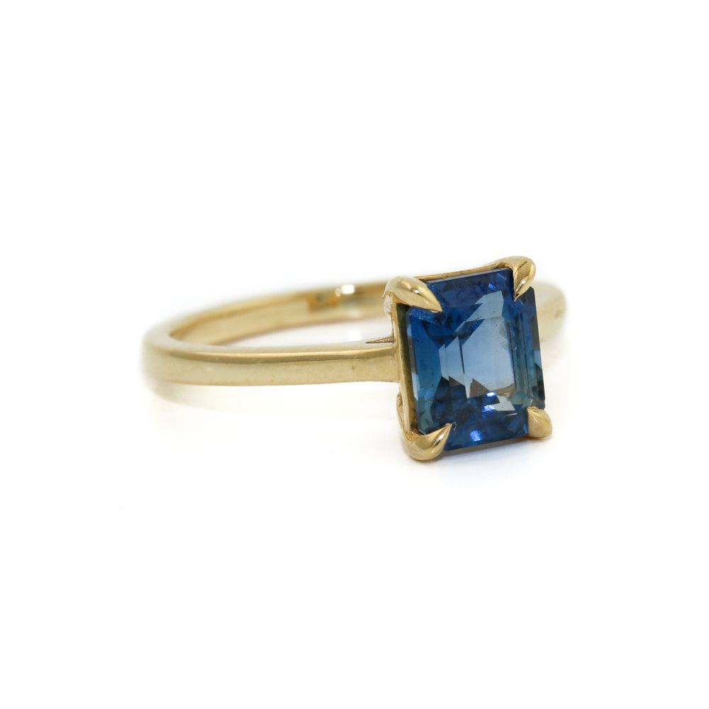 18k Gold x Blue Sri Lanka Sapphire Solitaire - Kingdom Jewelry