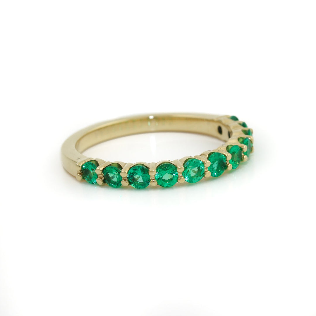 18K Gold x Emerald Half Eternity Band - Kingdom Jewelry