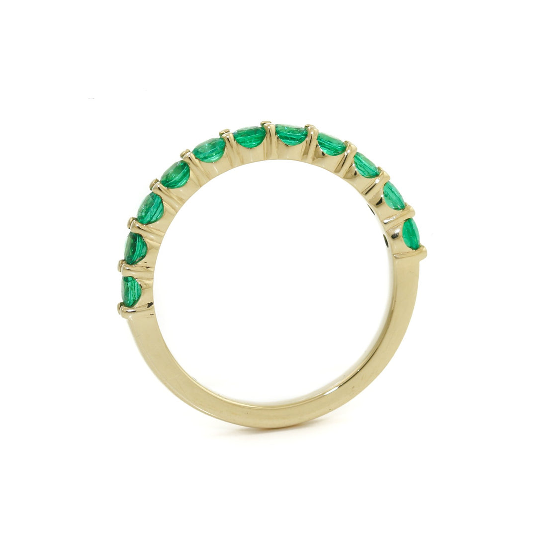 18K Gold x Emerald Half Eternity Band - Kingdom Jewelry