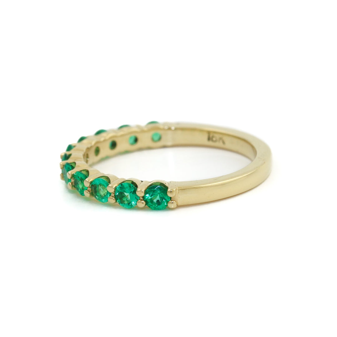 18K Gold x Emerald Half Eternity Band - Kingdom Jewelry