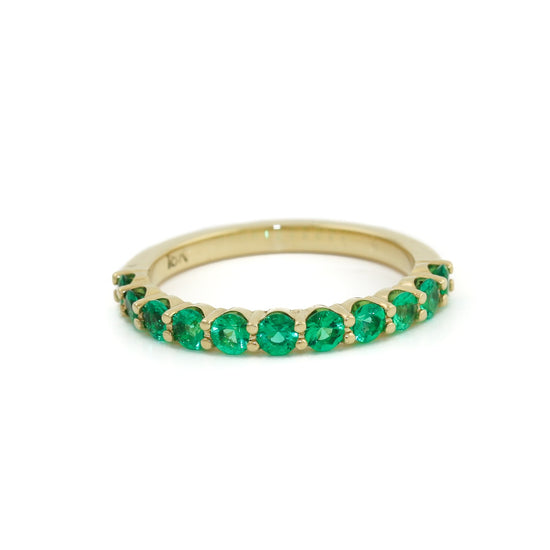 18K Gold x Emerald Half Eternity Band - Kingdom Jewelry