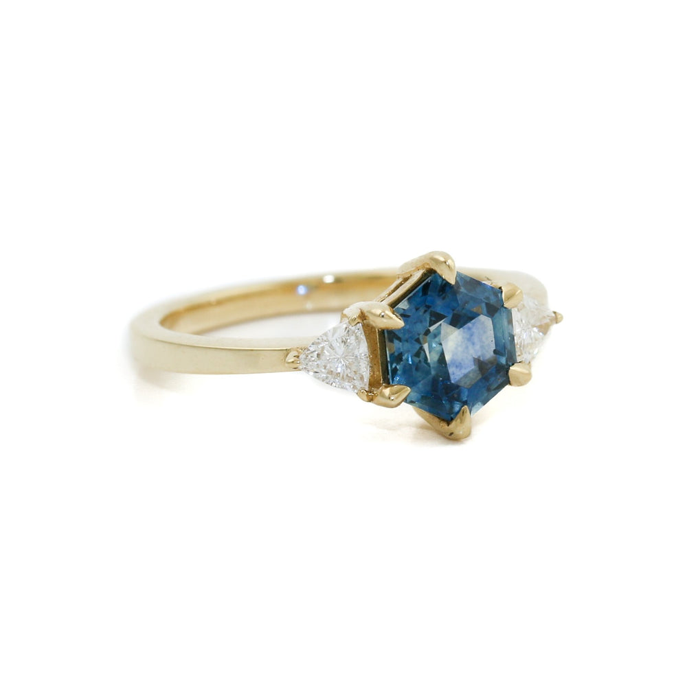 
                      
                        18k Gold x Hexagonal Montana Sapphire Isla Ring - Kingdom Jewelry
                      
                    