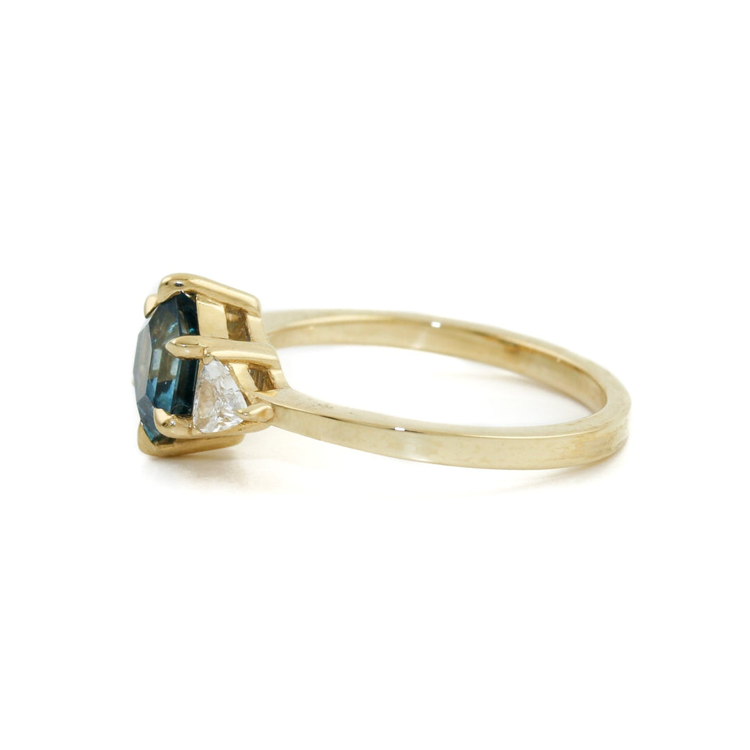 18k Gold x Hexagonal Montana Sapphire Isla Ring - Kingdom Jewelry