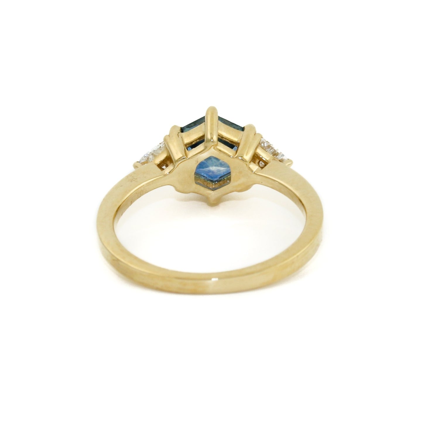 18k Gold x Hexagonal Montana Sapphire Isla Ring - Kingdom Jewelry