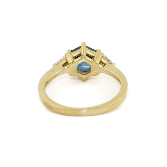 Load image into Gallery viewer, 18k Gold x Hexagonal Montana Sapphire Isla Ring - Kingdom Jewelry
