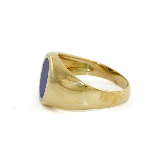 18K Gold x Lapis Signet Ring - Kingdom Jewelry