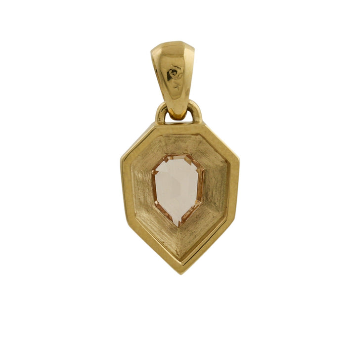 18K Gold x Peach Padparadscha Sunburst Pendant - Kingdom Jewelry