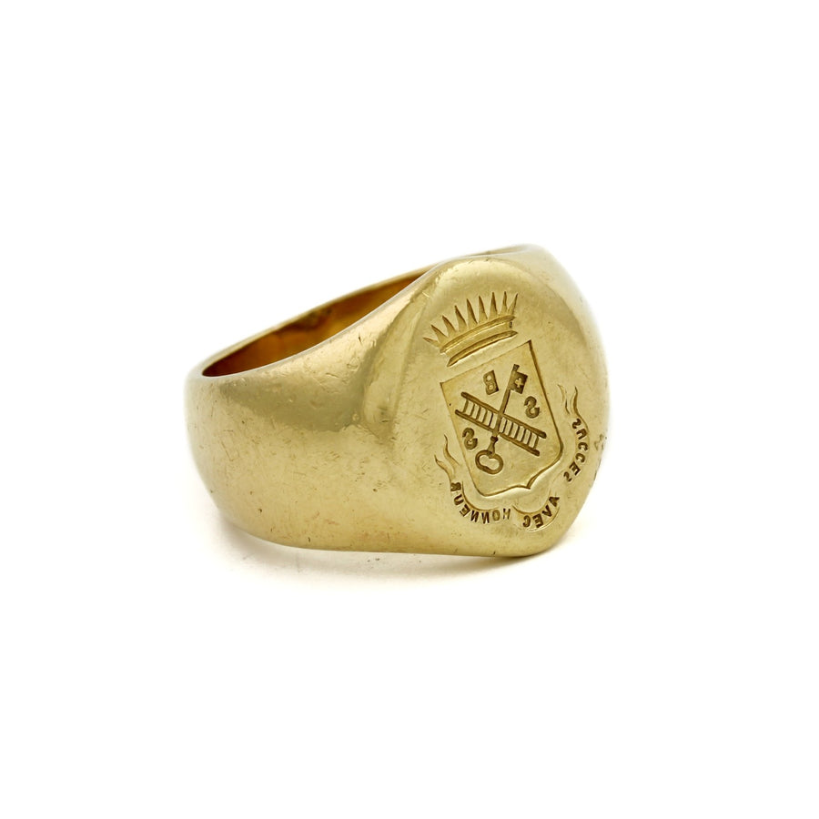 1910's French "Key & Ladder Crest" Signet - Kingdom Jewelry