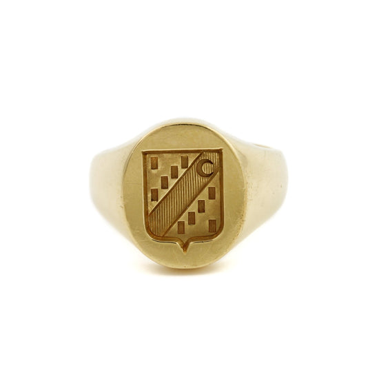 1910's French "Moon Crest" Signet - Kingdom Jewelry