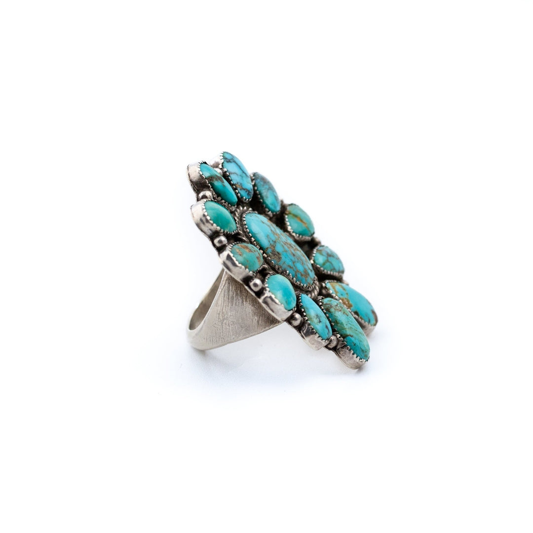 1970s Cluster Turquoise Ring - Kingdom Jewelry