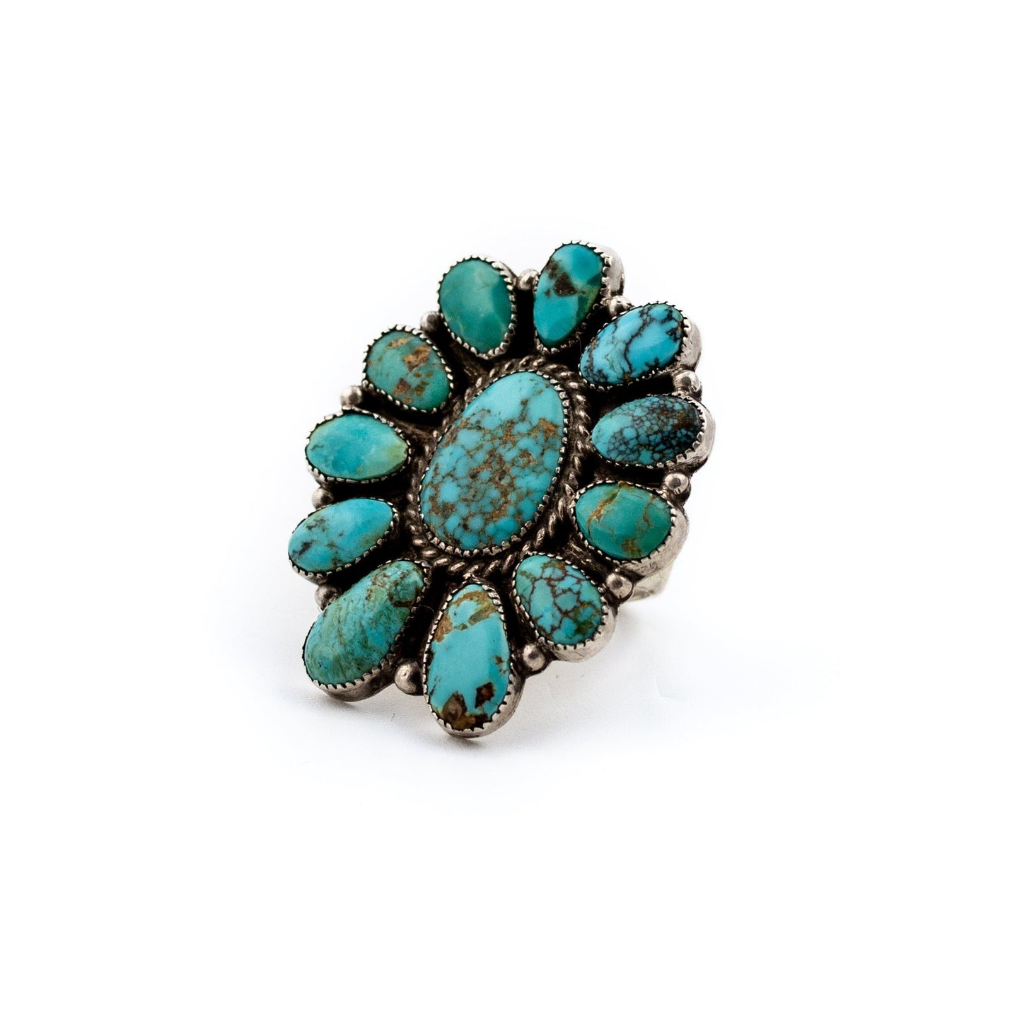 1970s Cluster Turquoise Ring - Kingdom Jewelry