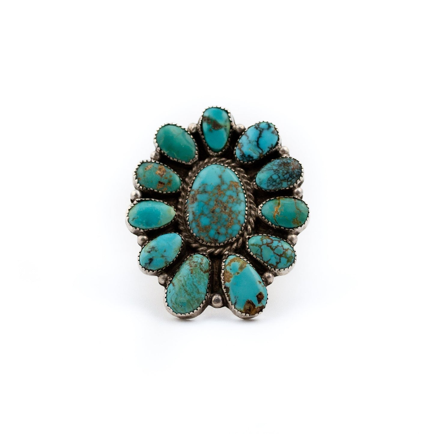 1970s Cluster Turquoise Ring - Kingdom Jewelry