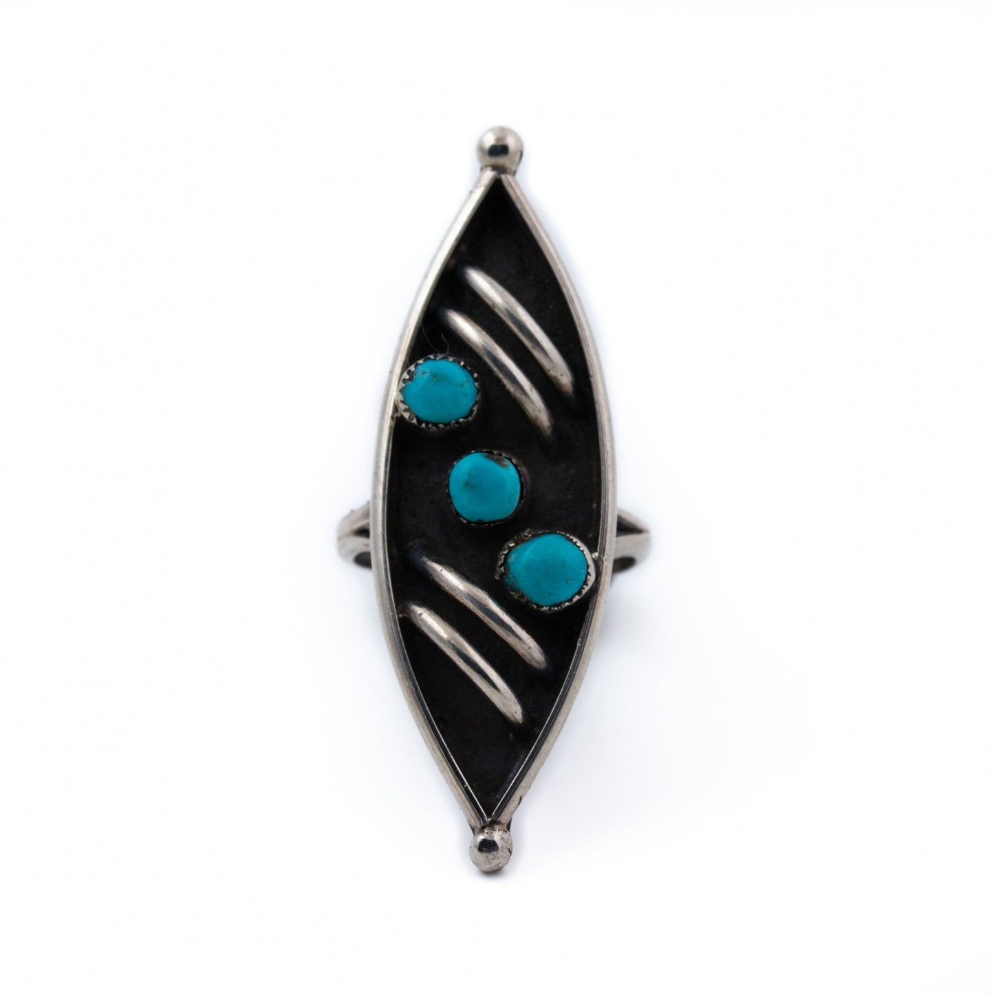 1970s Snake Eye Turquoise Ring - Kingdom Jewelry