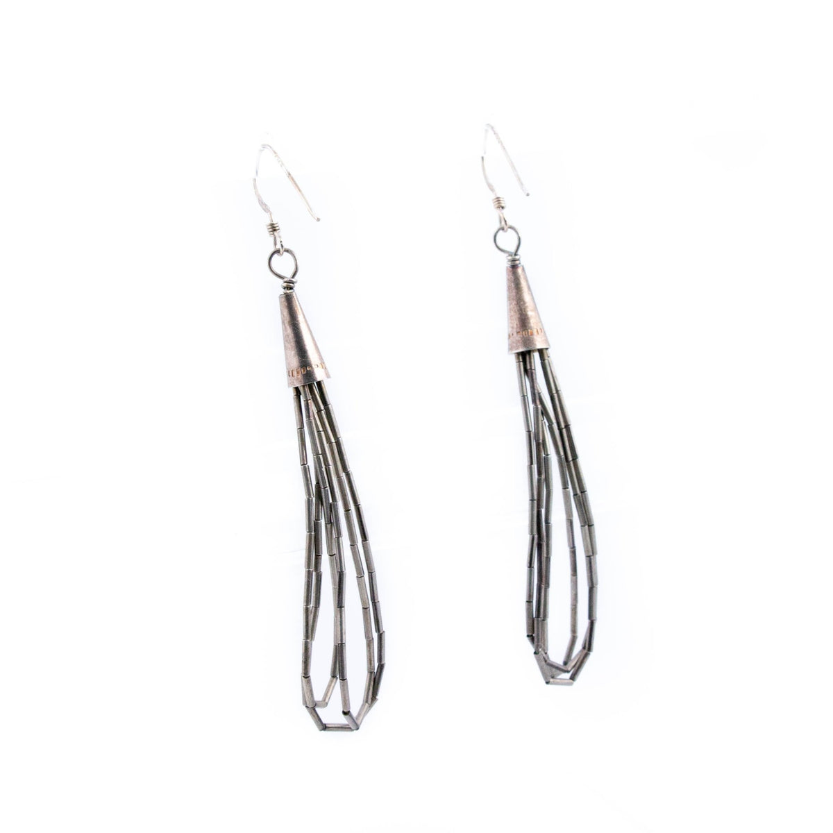 1980s Crimp Bead Earrings - Kingdom Jewelry