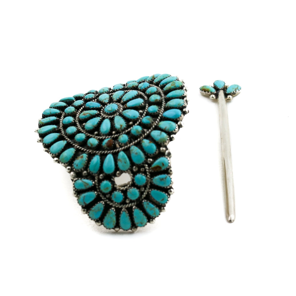 
                      
                        1980's Flower Mosaic Zuni Hair Pin - Kingdom Jewelry
                      
                    