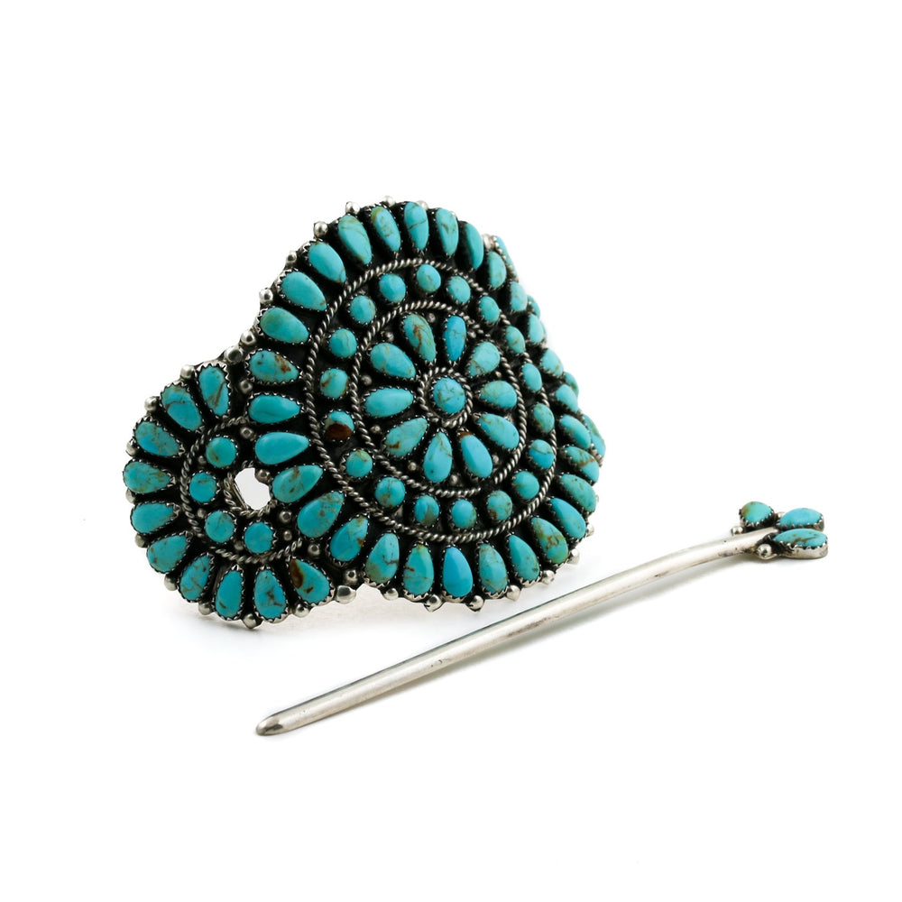 
                      
                        1980's Flower Mosaic Zuni Hair Pin - Kingdom Jewelry
                      
                    