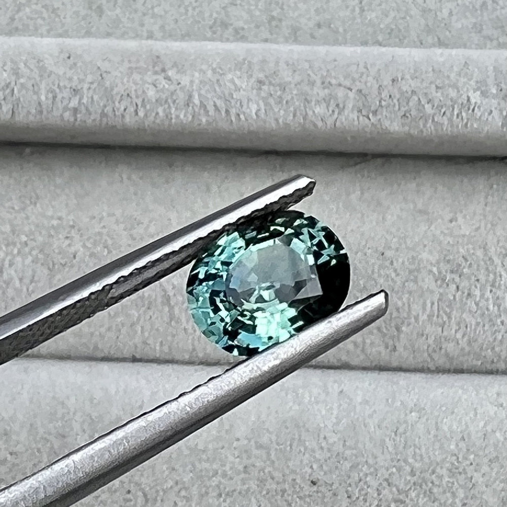 2.01 Carat Natural Teal Sapphire Oval Cut - Kingdom Jewelry