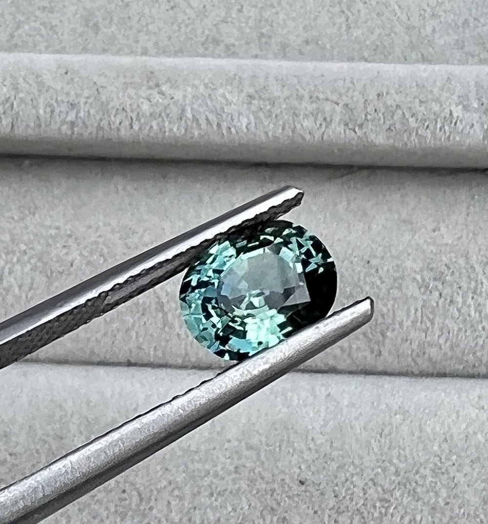 2.01 Carat Natural Teal Sapphire Oval Cut - Kingdom Jewelry