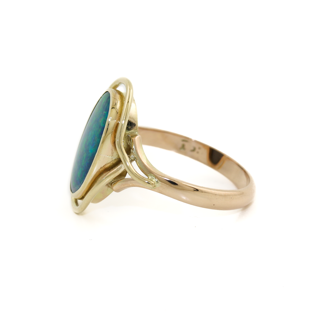 10k Gold x Blue Australian Opal Cocktail Ring