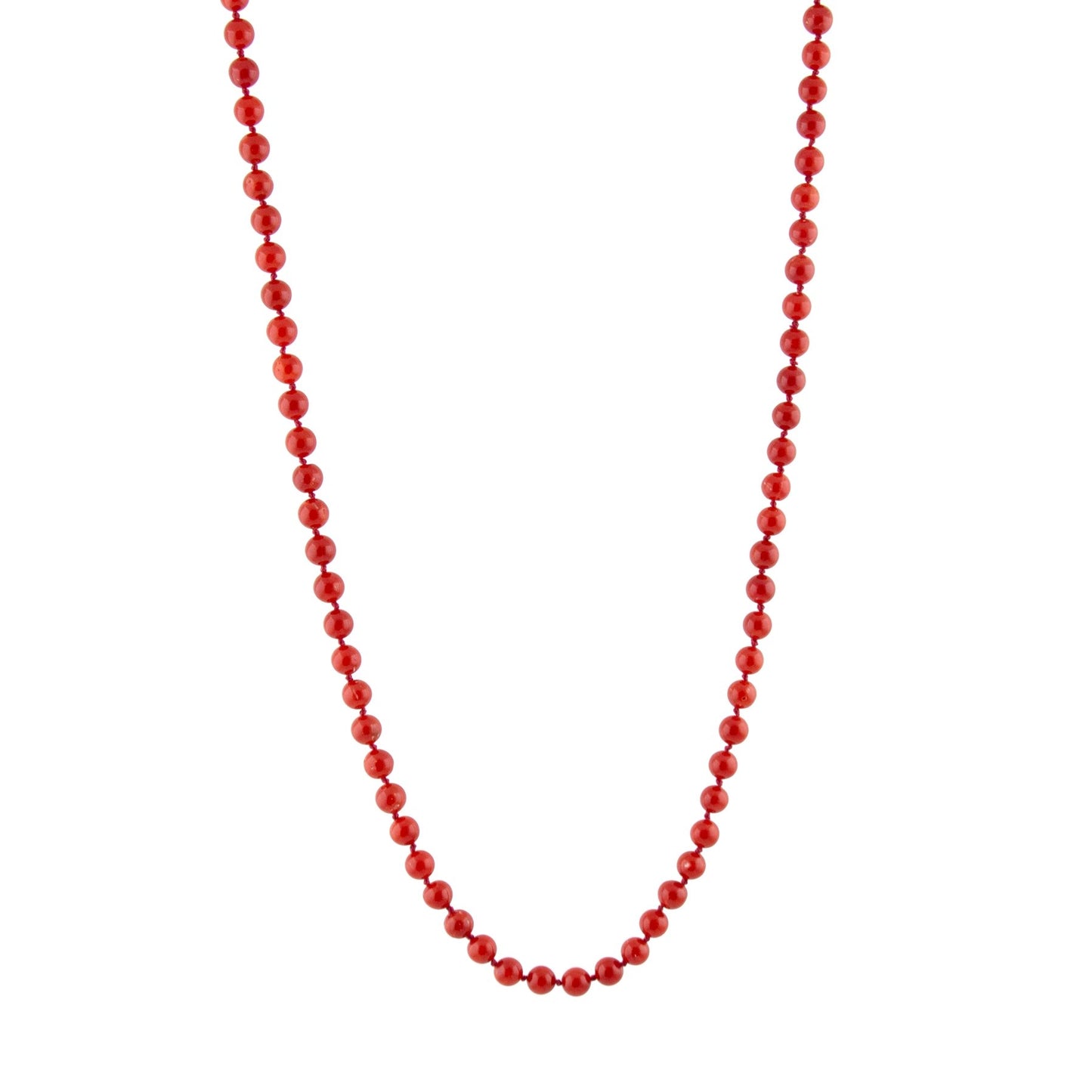 This exquisite antique beaded coral necklace is a timeless piece of jewelry that is sure to become your favourite accessory. Strung by hand, the necklace features a string of vibrant coral beads with a 10-carat gold clasp, creating a stunning combination of classic beauty and modern elegance