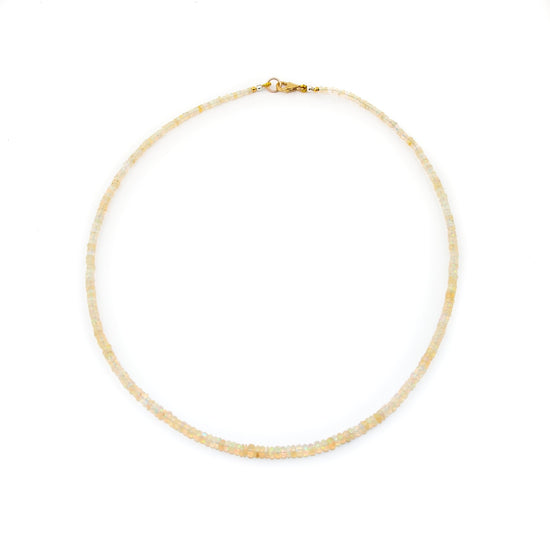 3mm Round Disc Opal Beaded Necklace - Kingdom Jewelry