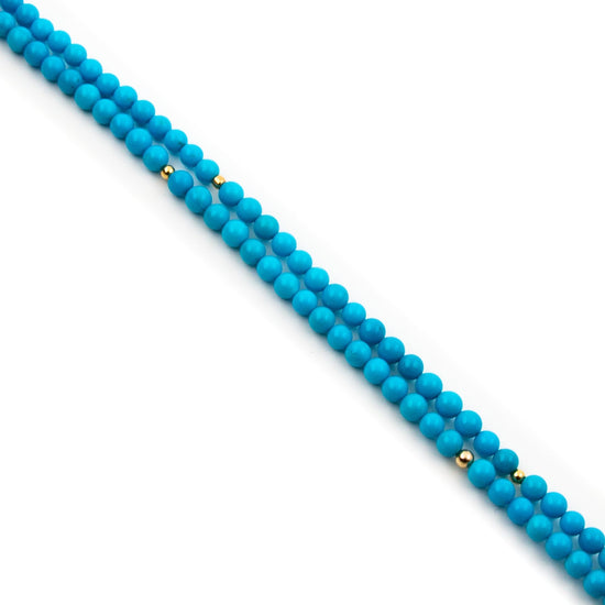 4mm Sleeping Beauty Turquoise and Gold Beads - Kingdom Jewelry
