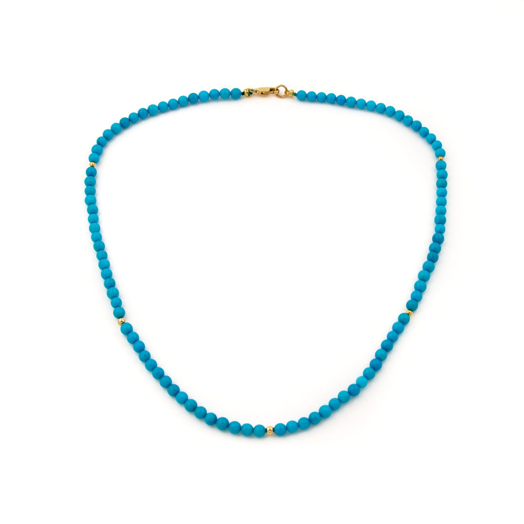 4mm Sleeping Beauty Turquoise and Gold Beads - Kingdom Jewelry