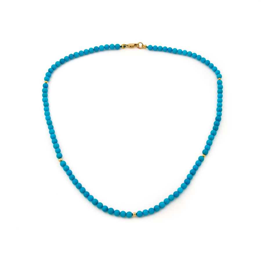 4mm Sleeping Beauty Turquoise and Gold Beads - Kingdom Jewelry