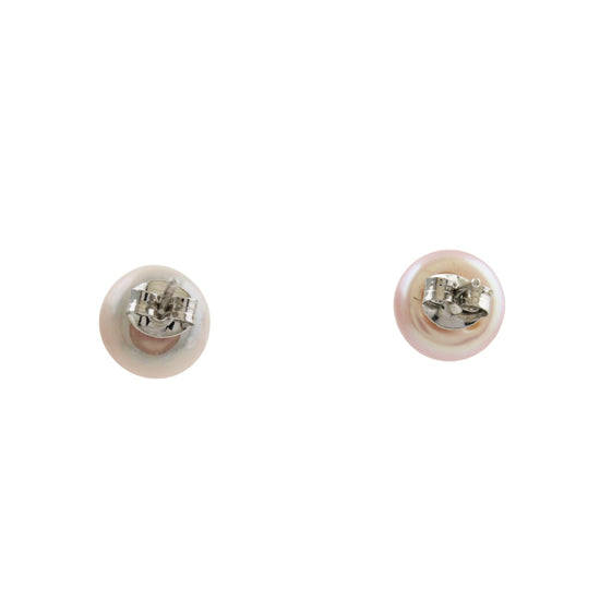 8mm Pink Pearl x Silver Stud Earrings - Kingdom Jewelry