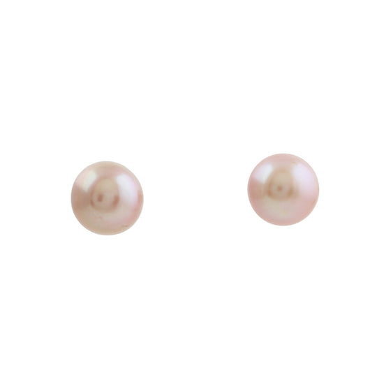 8mm Pink Pearl x Silver Stud Earrings - Kingdom Jewelry