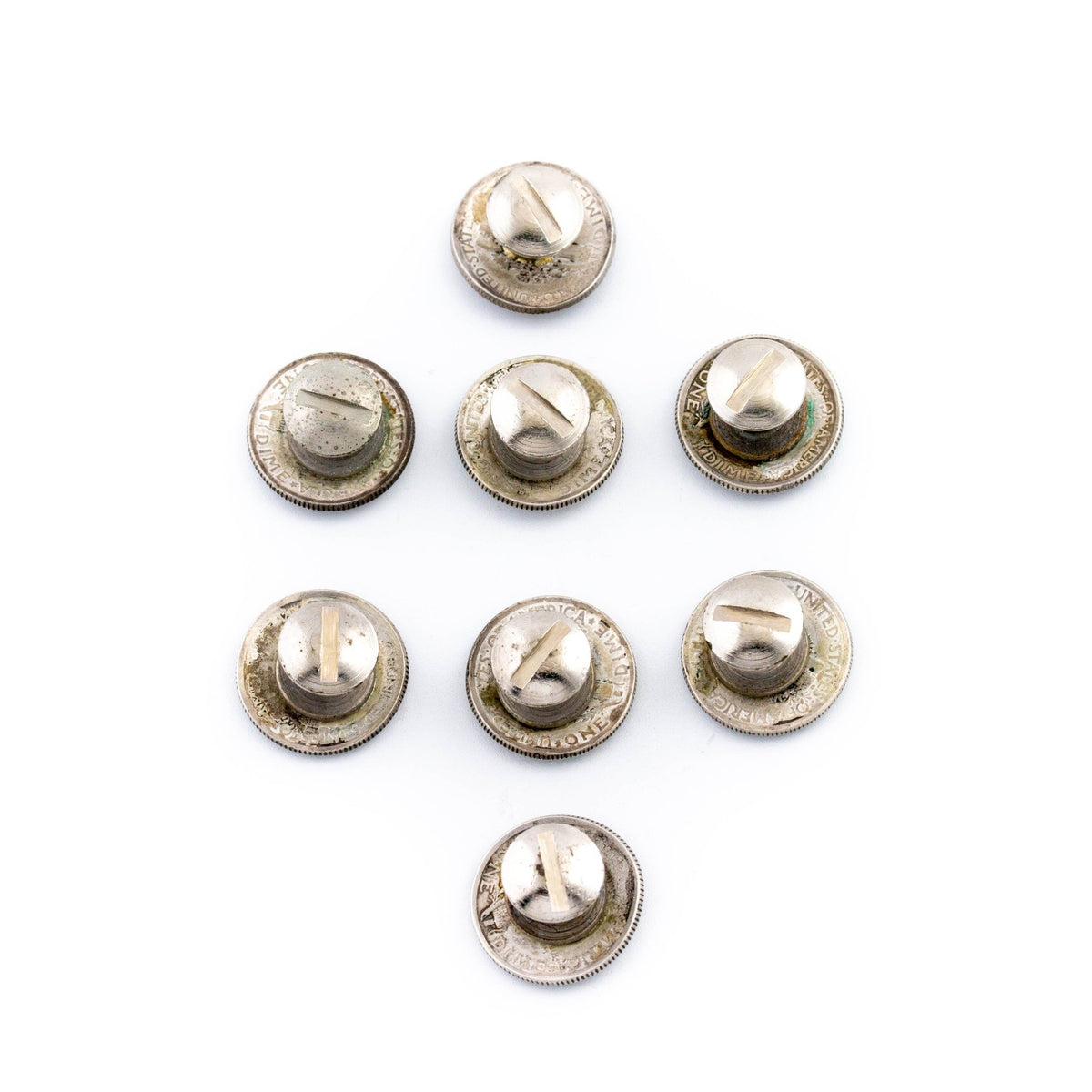 8x 1940's Liberty Coin Button Lot - Kingdom Jewelry