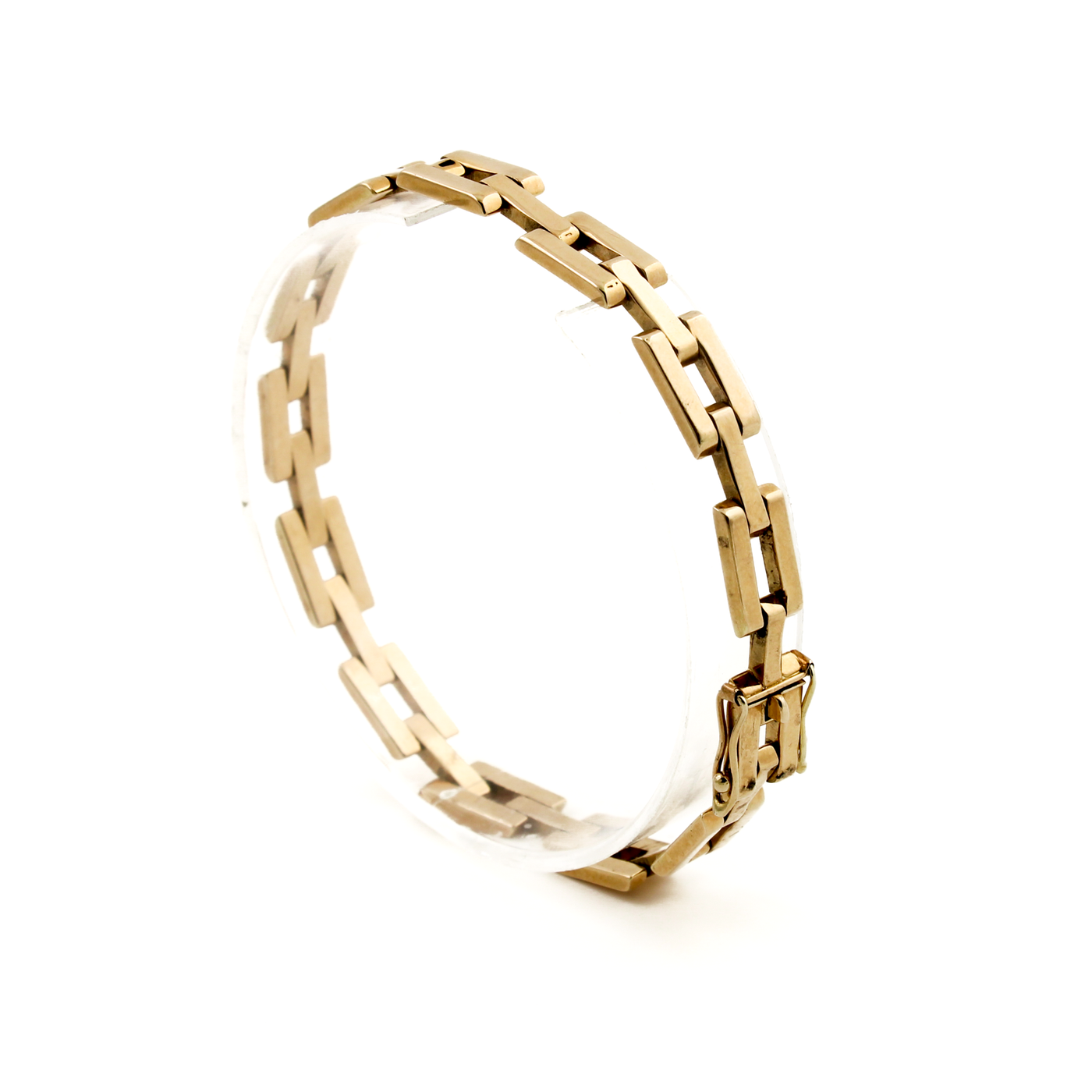 14 KT Gold Rectangle Link Bracelet Kingdom Jewelry