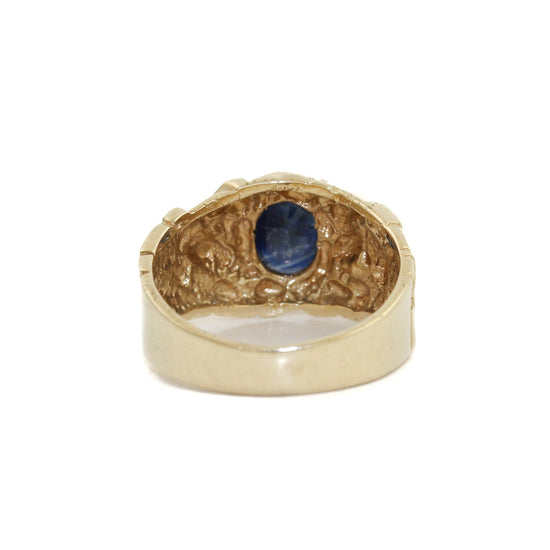 Abstract 14 K Gold x Raw Sapphire Ring - Kingdom Jewelry