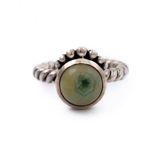 Algae Green Ocean Jasper Ring - Kingdom Jewelry